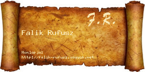 Falik Rufusz névjegykártya
